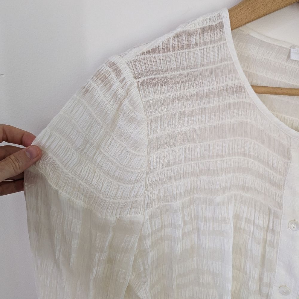 Frame Smocked Button Front Panel Top M Medium - image 3